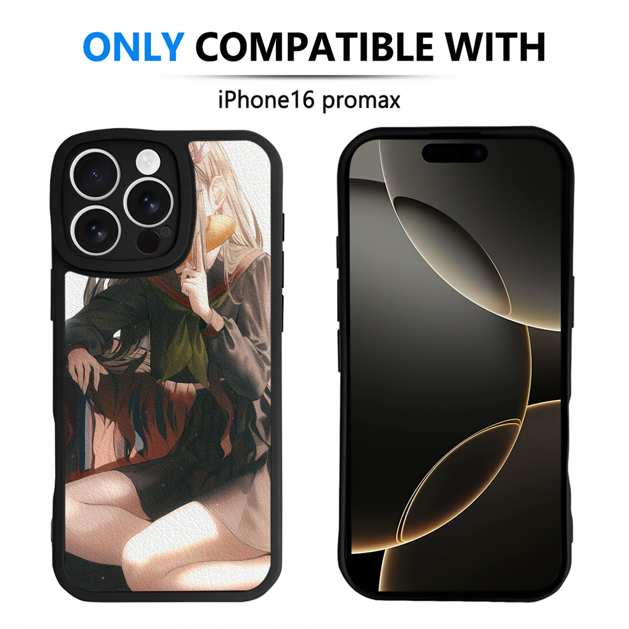 （画像用） 鬼滅の刃（きめつのやいば）竈門 禰󠄀豆子／かまど ねずこ Kamado Nezuko 【iPhone 16シリーズ対応】シリコンスマホケース（レザー調） 材質：シリコン